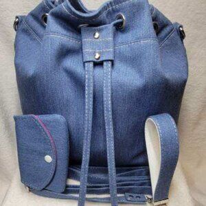 Handmade Denim Bucket Bag Set – New!